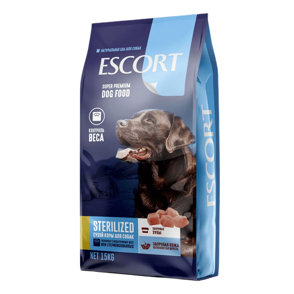 Сухой корм "Escort" для собак склонных к избыточному весу или стерилизованных Sterilized